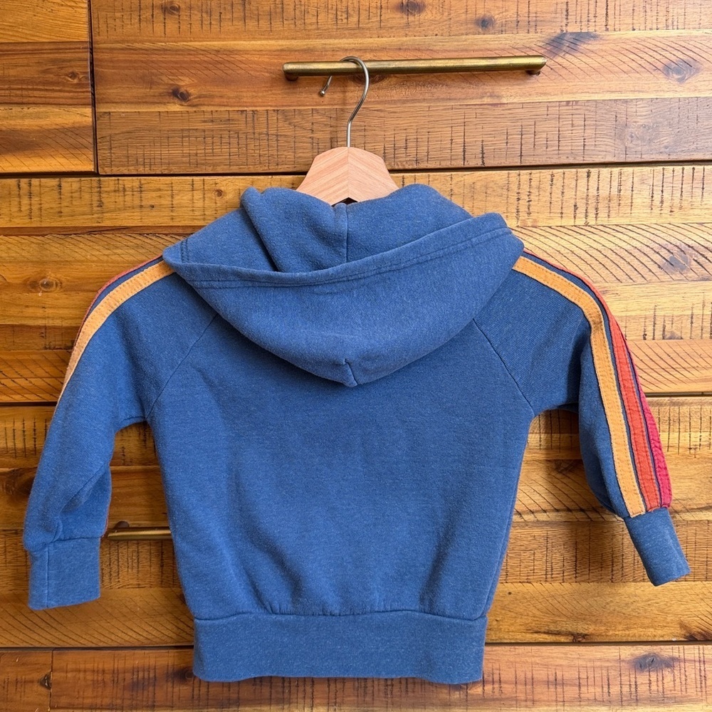 Aviator Nation Kids Blue Zip-Up Hoodie with Red Stripe - Picture 3 of 5
